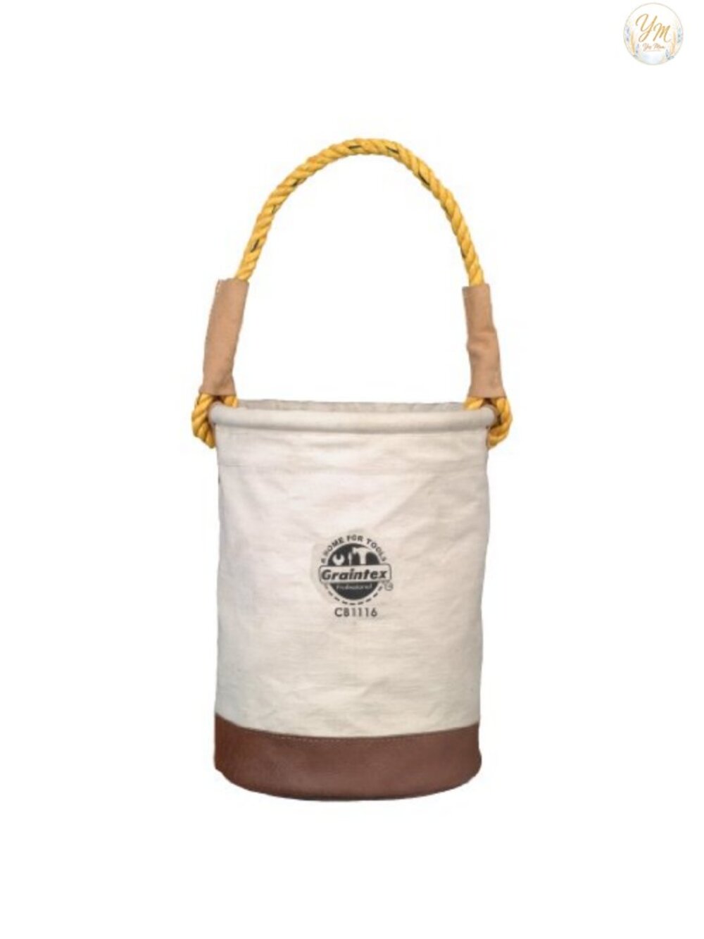 Heavy Duty Canvas Bucket Tool Bag Leather Bottom 18"x12"